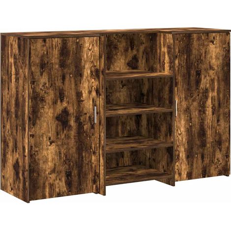 Maison Exclusive - Bureau de réception chêne fumé 155x50x103,5cm bois d'ingénierie