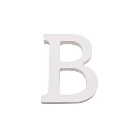Letra B madera decorativo 11 cm  Blanco (1/3)