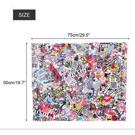 Lot de 50 autocollants de voiture 75x50cm, panda rock graffiti bombe adhésif film déco (1/5)