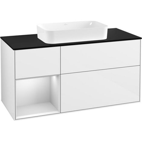 V&B Waschtischunterschrank Finion 120cm, Pl b m, Rg l w m Lac, glo wh. Lac (1/2)