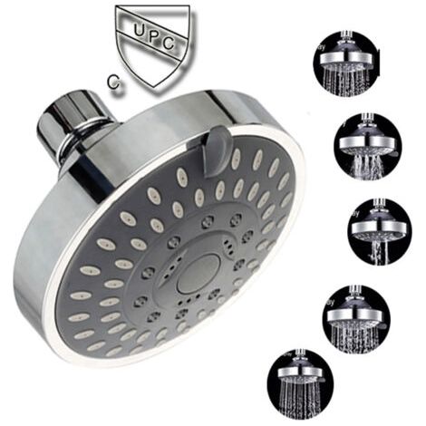 Pair 4-Zoll-Hochdruck-Duschkopf, 5-Funktions-Duschkopf – verstellbares Metall-Drehkugelgelenk mit Filter. (1/4)