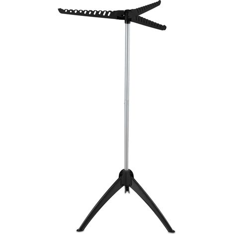 Stendibiancheria pieghevole compatto 3 bracci 30 x 60 x 160 cm per camicie e t-shirt pratico in plastica bianca 130010829