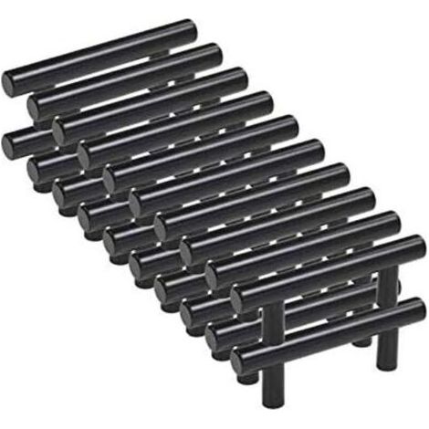 20pcs Poignee Meuble noir Poignée de Meuble Cuisine noir T Poignées Placard Tiroir Noirdyk-alovez (1/4)
