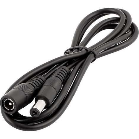 Câble d'extension DC 12 V avec adaptateur CC 5,5 mm x 2,1 mm, 22 AWG, 0-36 V, prise jack mâle vers femelle pour moniteur de voiture, caméra de vidéosurveillance, bande lumineuse LED, etc (1/5)