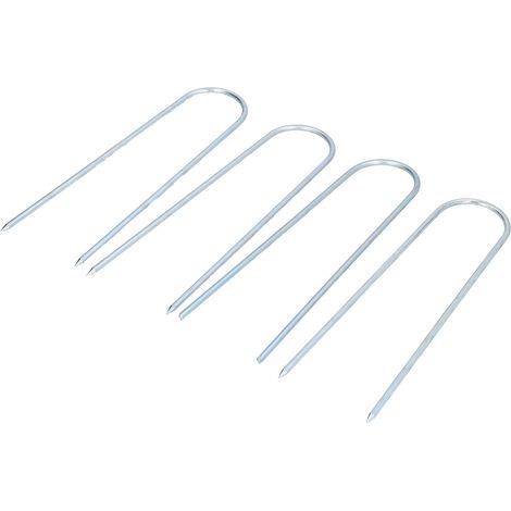 4 Piquets de tente en forme de U, clous de sol en acier inoxydable, sardines stabilisatrices pour jardin (1/5)