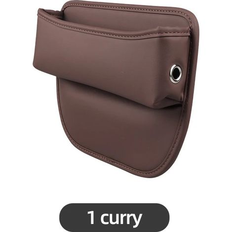 (Marron foncé, 1 pièce) Boîte de rangement en similicuir pour console centrale de voiture, côté siège, avec porte-bouteille intégré (1/5)