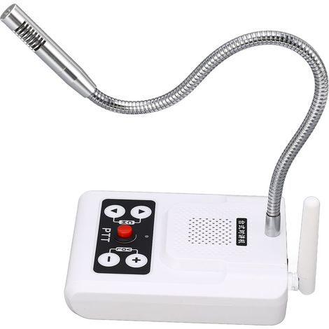 Interphone de bureau, volume réglable jusqu'à 80 dB, 5 W, système d'interphone sans fil bidirectionnel avec microphone et prise européenne. (1/5)