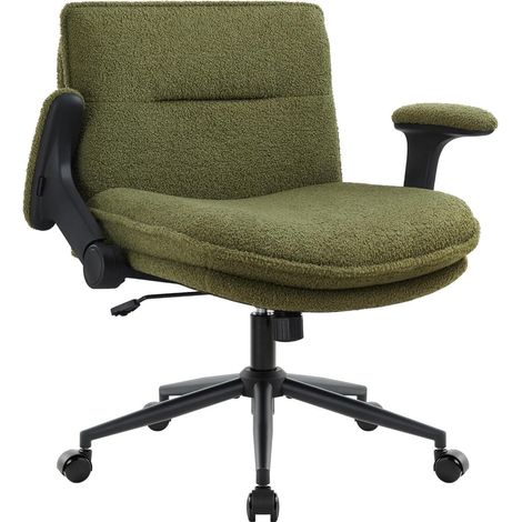 Bürostuhl Drehstuhl Armlehne Rollen Schneidersitz Büro Grün (1/5)