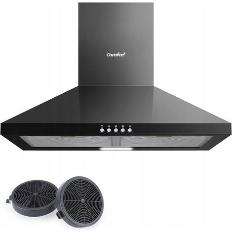Comfee Wandhaube SCHWARZ CHT3.6A17B 60 CM 320 m³/h, Edelstahl 3 REGU