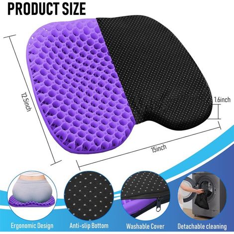 Coussin de siège de kayak violet, siège de kayak en gel imperméable antidérapant épais, tapis en caoutchouc portable pour canoë/aviron adapté aux stades, accessoires pour kayak de pêche gonflable. (1/3)