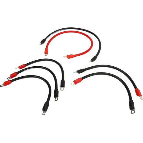 Jeu de 7 câbles de batterie pour chariot de golf, fil cuivre pur 4AWG, kit de câblage adapté E-Z-GO TXT 36V/48V, modèle 1994 et plus, connexions robustes (1/5)