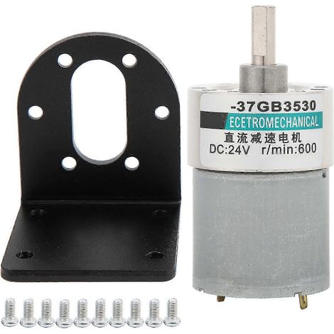 Moteur à courant continu 24V XD37GB3530, engrenage micro puissant, couple élevé, faible vitesse 600 tr/min, aimant permanent, support inclus, motoréducteur compact pour bricolage et automatisation. (1/5)