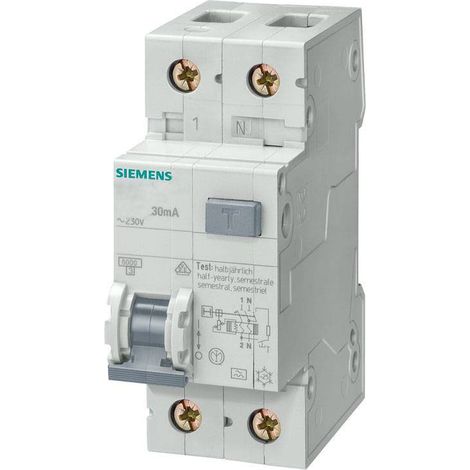 Siemens 20A 1P+N 30MA 4.5KA Magnetothermischer Schutzschalter 5SU1353 (1/2)