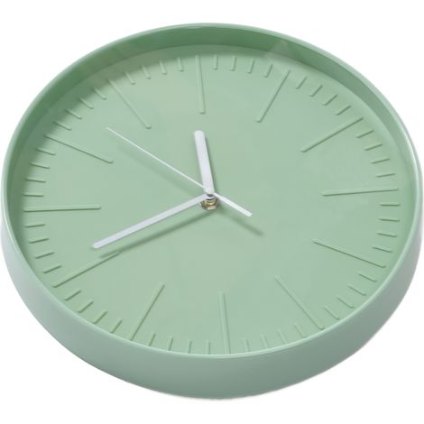Moderne, geräuschlose Wanduhr aus Kunststoff für Wohnzimmer und Zuhause, minimalistische grüne Quarz-Wanduhr (Batterien nicht enthalten) (1/5)