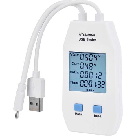 USB-LCD-Tester, Mini-Voltmeter-Amperemeter-Detektor, digitales Ladegerät-Kapazitätsmessgerät, hochpräziser Batteriekapazitätsdetektor, Spannungsüberwachung (UT658)