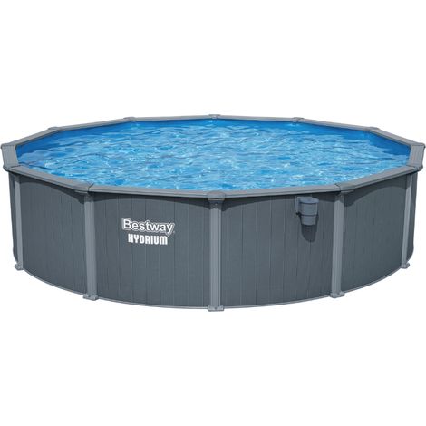 Bestway Piscine acier ronde Bestway Hydrium 549 x 132 cm gris foncé (1/5)