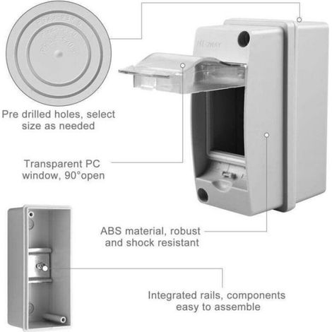 Coffret Electrique - IP65 - 2 Modules - Murale - Transparent - ABS - 120 x 90 x 54 mm (1/4)