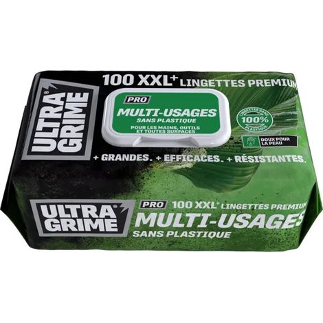 ITW – Lingettes pro multi-usages bio sans plastique – Boîte de 100 – Élimine la saleté incrustée – Formule sans alcool avec aloe vera