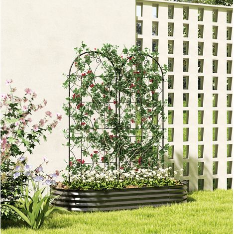 Treillis pour plantes grimpantes 50x150 cm noir en métal thermolaqué avec stabilité renforcée (1/5)