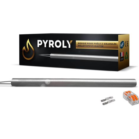 Bougie d'allumage poêle à granulés - 155mm - Ø10mm - 300 W - 230v - lc 500 - Compatible Bestove / Edilkamin / Extraflame - Qualité supérieure avec connecteurs (1/3)
