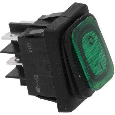 Interruptor bipolar verde 30x22 mm 20A