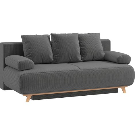 Sofá cama con respaldo regulable, almacenamiento oculto, 188 x 100 x 84 cm, gris DESVIAE (1/5)