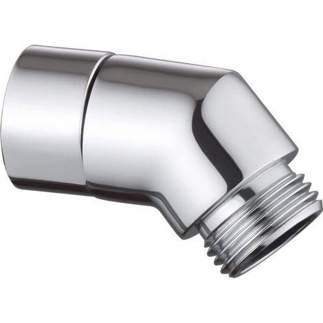 Adaptateur coudé pour pommeau de douche à main G1/2" - Raccord de conversion à 45 degrés - Pour la plupart des systèmes de douche standard - Argent,1.31.75inch (1/5)