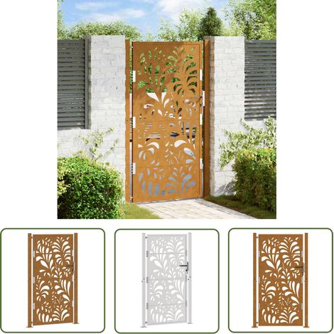 vidaXL Gartentor 105x180 cm Wetterfester Stahl Wellen-Design (1/5)