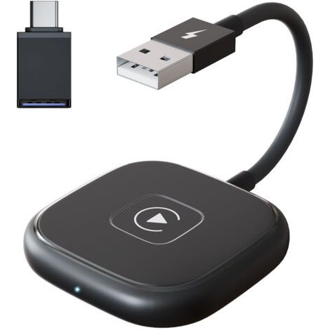 CarPlay sans Fil, pour Adaptateur Apple CarPlay sans Fil, Dongle Car Play Noir Plug-and-Play, Compatible avec Les Voitures à partir de 2016 et l'iPhone iOS 10+, CarPlay sans Fil 5G (1/5)