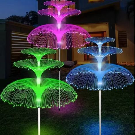 Solarleuchte für den Außenbereich, 4 Stück, wasserdichte Garten-Solarlampe, 7 wechselnde Farben, Solarlampen, dekorative Lichter für Hochzeit, Weihnachten, Garten, Rasen, Terrasse, Weg, Gehweg, dreist (1/5)
