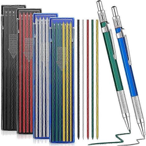 Lot de 2 porte-mines de soudeur avec 48 recharges rondes, marqueurs de soudage pour tubes et tuyaux (JP) (1/5)
