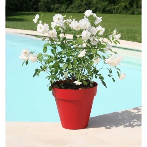 Pot de fleurs - RIVIERA - Soleilla Rond - Ø 49 x 44,8 cm - Rouge (1/5)