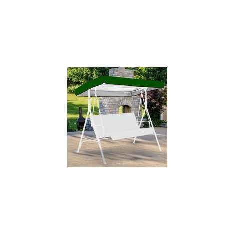 (Vert, revêtement argenté 190T : 142x120x15/20cm) Housse de rechange imperméable pour balancelle de jardin, résistante aux déchirures (1/5)