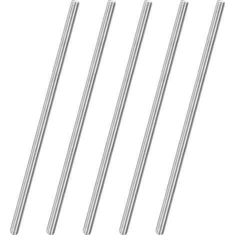 Lot de 5 tiges entièrement filetées, M10 x 300 mm, filetage à droite en acier inoxydable 304, pour boulons d'ancrage/pinces/étriers de fixation de meubles, vis à filetage métrique (1/5)
