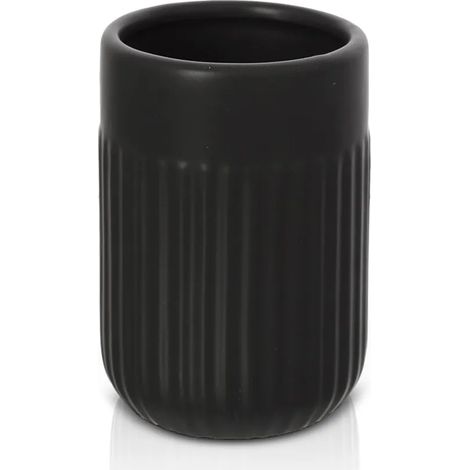 Portaspazzolini da appoggio nero in ceramica Cup (1/3)