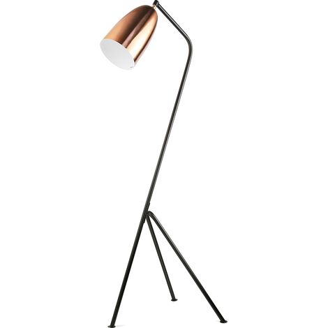 Lampada da Terra con Treppiede - Lampada da Salotto - Cavalleta Oro rosa cromo