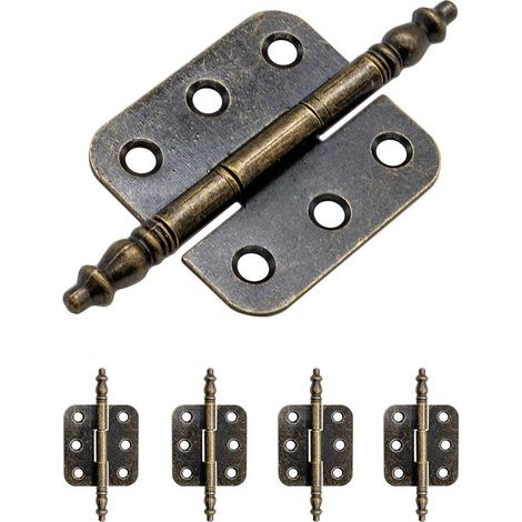 10 piezas - Mini bisagras - Bisagra pequeña - Bisagra para muebles - Bisagra de solapa - Bisagra superpuesta - Bisagra desmontable - Bronce (1/5)