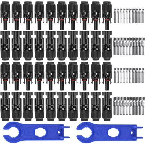 20 Paires Connecteur Solaire Photovoltaïque,Connecteur PV Mâle/Femelle, Double Anneaux Joint étanche, pour Photovoltaïque Panneau Solaire Cable Accessoires (1/5)
