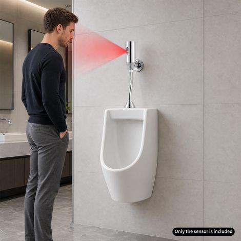 【Chauffage et ventilation】Valve de chasse d’urinoir à induction automatique avec capteur intelligent, robinet sans contact mural pour toilette publique homme, économie d’eau et hygiène renforcée (1/5)