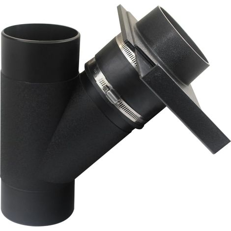 Raccord y aspirateur distributeur avec trappe guillotine obturation tuyau buse à tirette pour collecteur copeaux sciure bois (avec 1 trappe) (1/5)