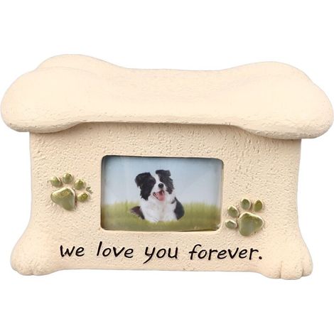 Urne funéraire pour chien en forme d'os avec couvercle et espace photo - Boîte souvenir pour cendres animales - Urne cinéraire pour animaux de compagnie (1/5)