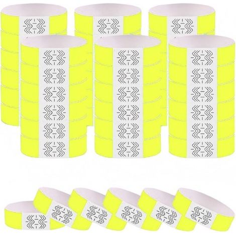 600 pulseras de papel, 25 x 1,9 cm, Pulseras resistentes al agua, Pulseras de papel específicas para eventos, Pulseras de fiesta resistentes agua (1/5)