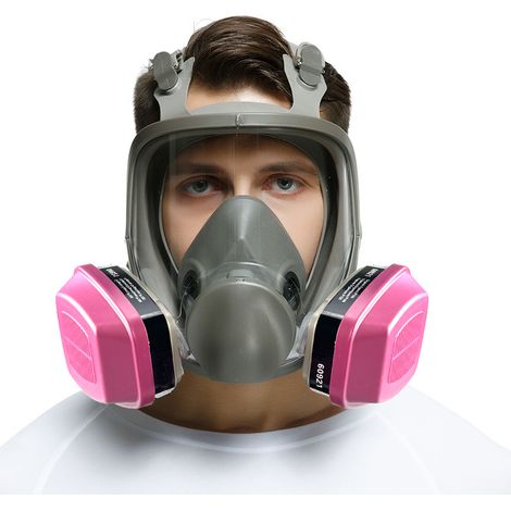 Respirateur facial complet réutilisable, Protection Respirateur Contre Gaz Vapeurs Masque Anti Poussiere pour Ponçage Polissage Soudure Graffiti