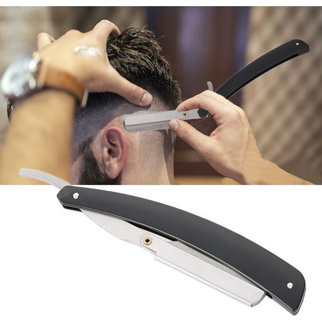 Lame de rasoir professionnelle en acier carbone pour coiffure et barbier