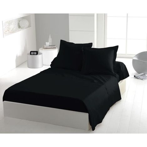 Platte Decke - HOME LINGE PASSION - HP72093 - Mikrofaser 82 g - 240 x 300 cm - Schwarz