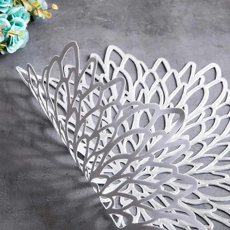 Set de 4 sets de table décoratifs pour table à manger/mariage/cadeau/cuisine/décoration intérieure, coloris argent-fleur (1/4)