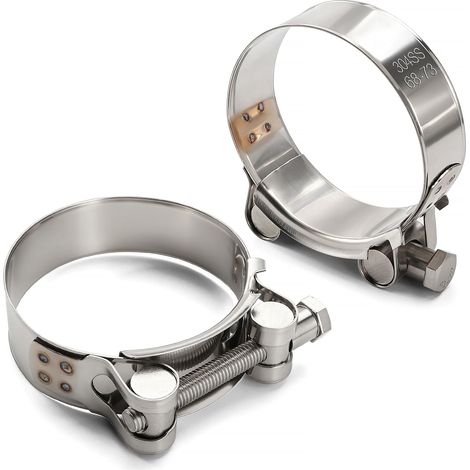 2 Pièces 68-73 mm Colliers de Serrage à Boulon en T en Acier Inoxydable 304, Collier de Serrage à Boulon Articulé, pour Tuyau D'eau (1/5)