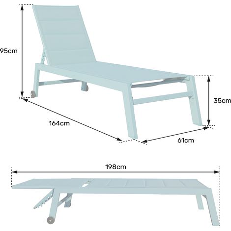 Sonnenliege BARBADOS aus weißem Textilene - Weißaluminium (1/5)