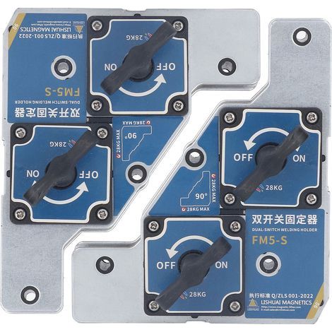 Aimant de Soudage, Force de Traction Standard 25 Kg 2 Pièces Support d'angle de Fixation Ferme pour Métal (1/5)