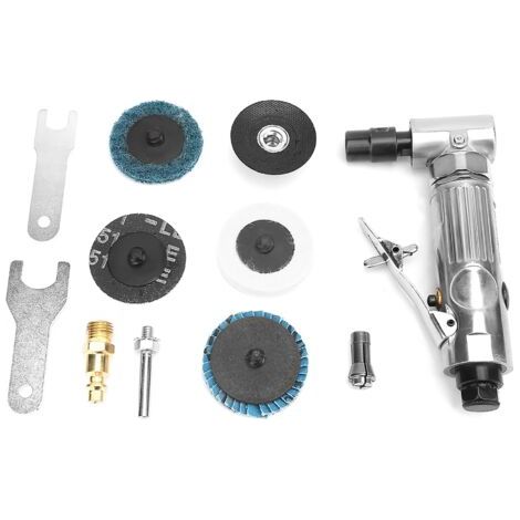 Meuleuse à air, 90 degrés 1/4 `` MBSP meuleuse à matrice pneumatique ponceuse d'angle polissage meuleuse à compresseur d'air professionnel meuleuse avec disque de meulage 2 pouces